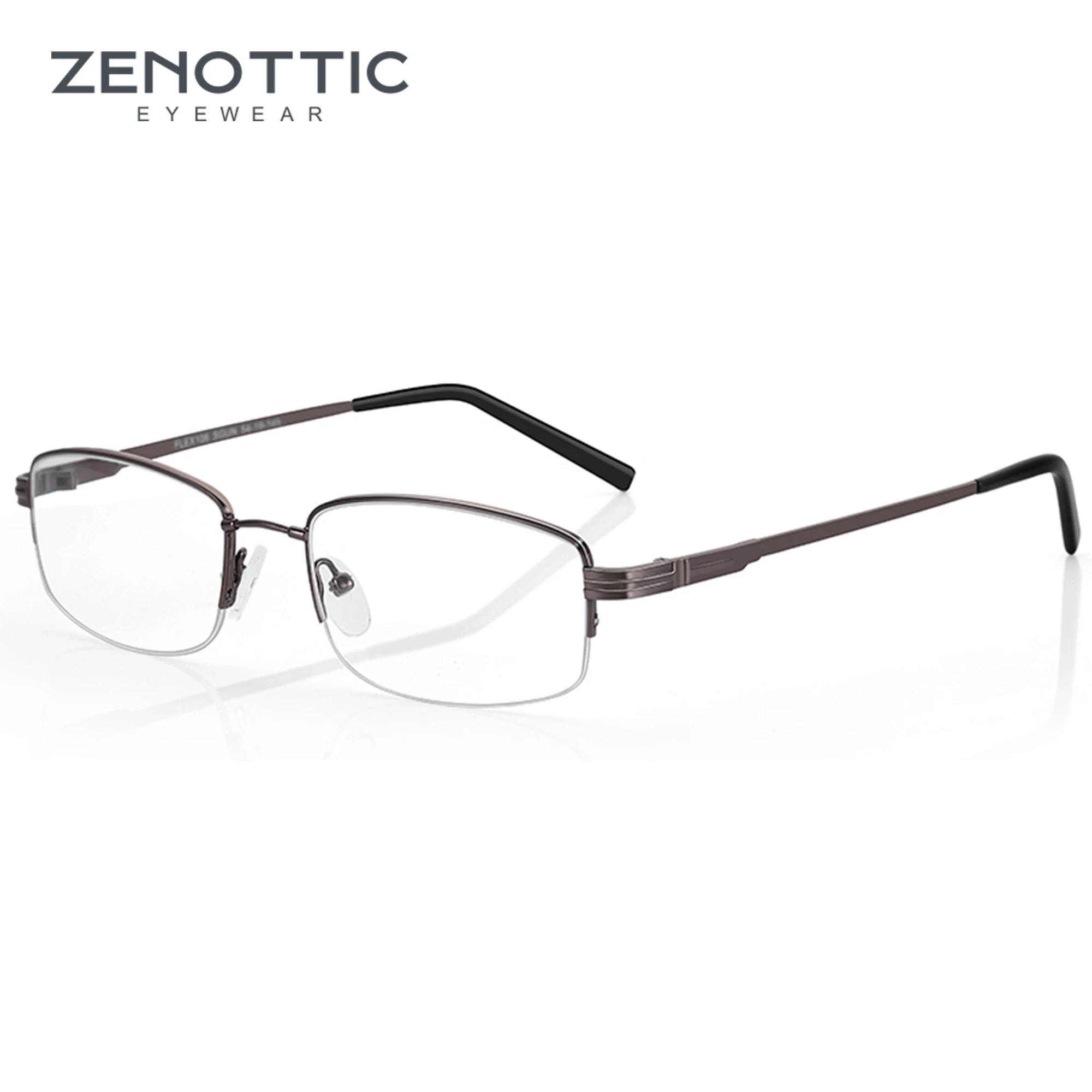 ZENOTTIC Metal Optical Glasses Small Rectangle Frame Women Men Business Myopia Prescription Eyeglasses Frames