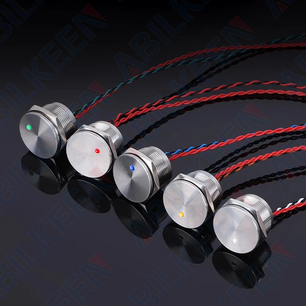 

ABILKEEN 22 мм точечный светодиодный пьезоэлектрический переключатель 1НО мгновенный/фиксирующийся сенсорный переключатель, чувствительный к давлению IP68 водонепроницаемый DC3-24V