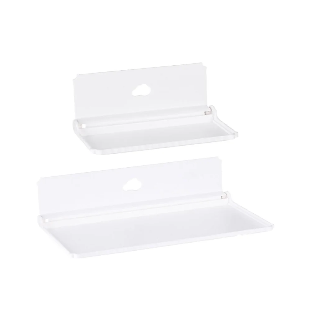 Punch-Free Foldable Wall Mount Storage Shelf Self-Adhesive Mini Wall Rack Phone Glasses Remote Control Organizer Phone Holder