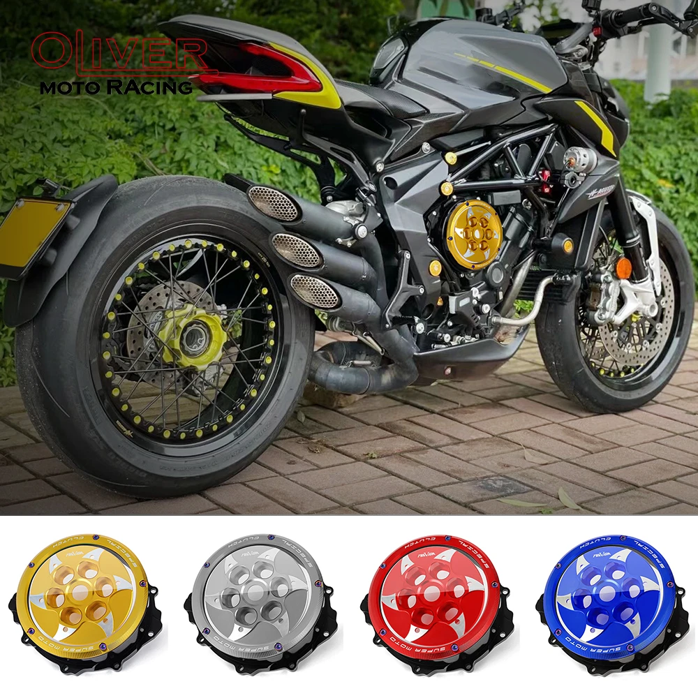 For MV Agusta Clear Clutch Cover Brutale 800 Rosso Dragster 800 Rosso Turismo Veloce 800 Lusso Engine Guard Protection
