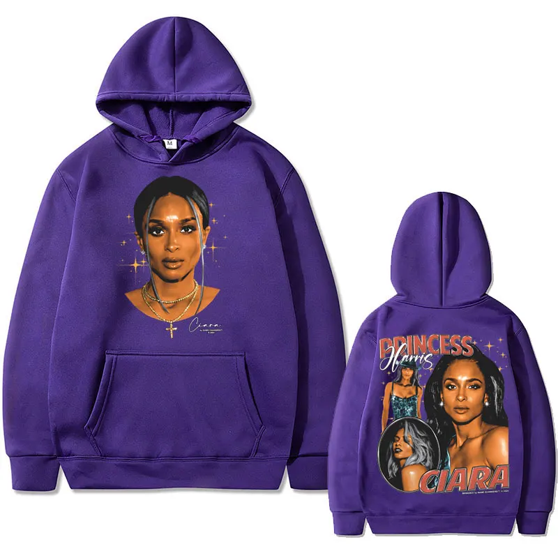 Singer Ciara Princess Harris Sexy Art Aesthetic Print Hoodie Men Women Hip Hop Oversized Hooded Pullover Male Vintage Sweatshirt