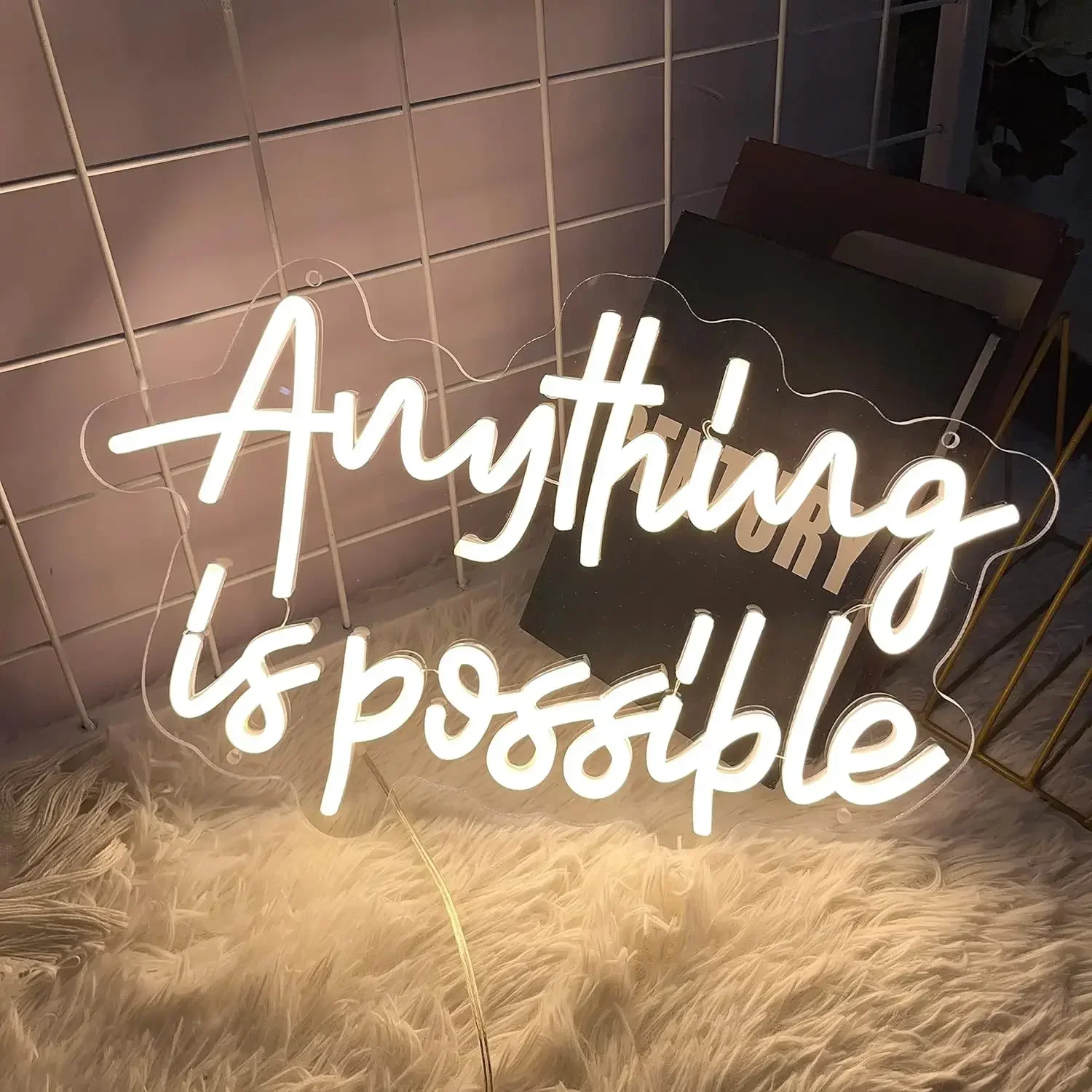 Anything Is Possible Neon Sign LED Light Wall Art Sign for Office Decor  Inspirational Aesthetic Mood Lighting Graduation Gift