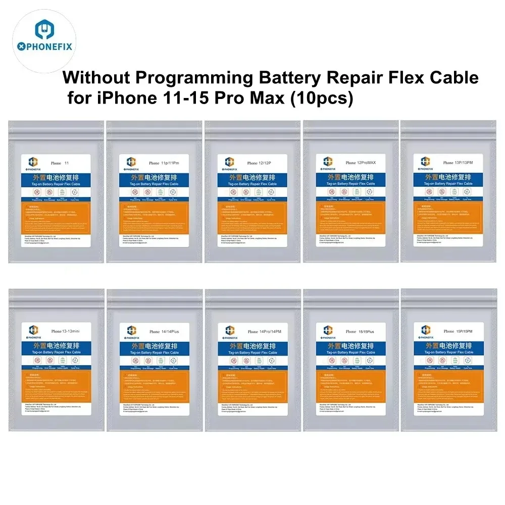 PHONEFIX Battery Repair Cable Replacement Tools For iPhone 11-14 Pro Max Battery Health Data Calibration Without Programming