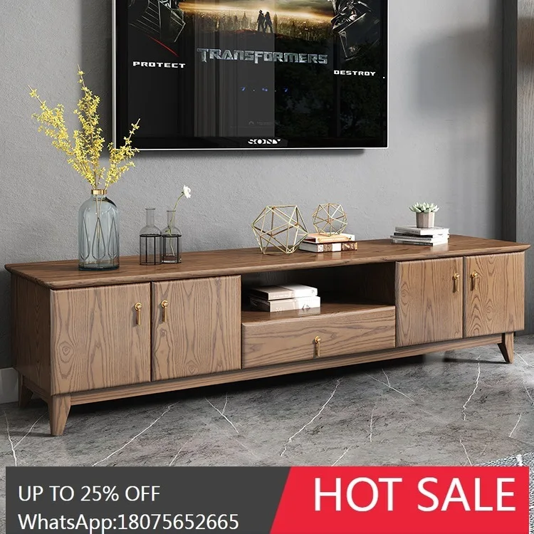 

SGF Nordic Solid Wood TV Cabinet and Coffee Table Set Simple Modern Storage Floor Cabinet
