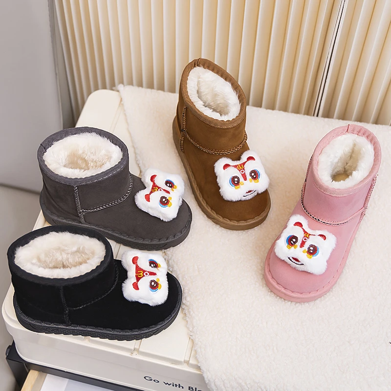 New Outdoor Children's Causal Snow Boots Winter Cute Cartoon toddlers Plush Boots for Boy Girl Fashion Kids Warm Boots Versatile