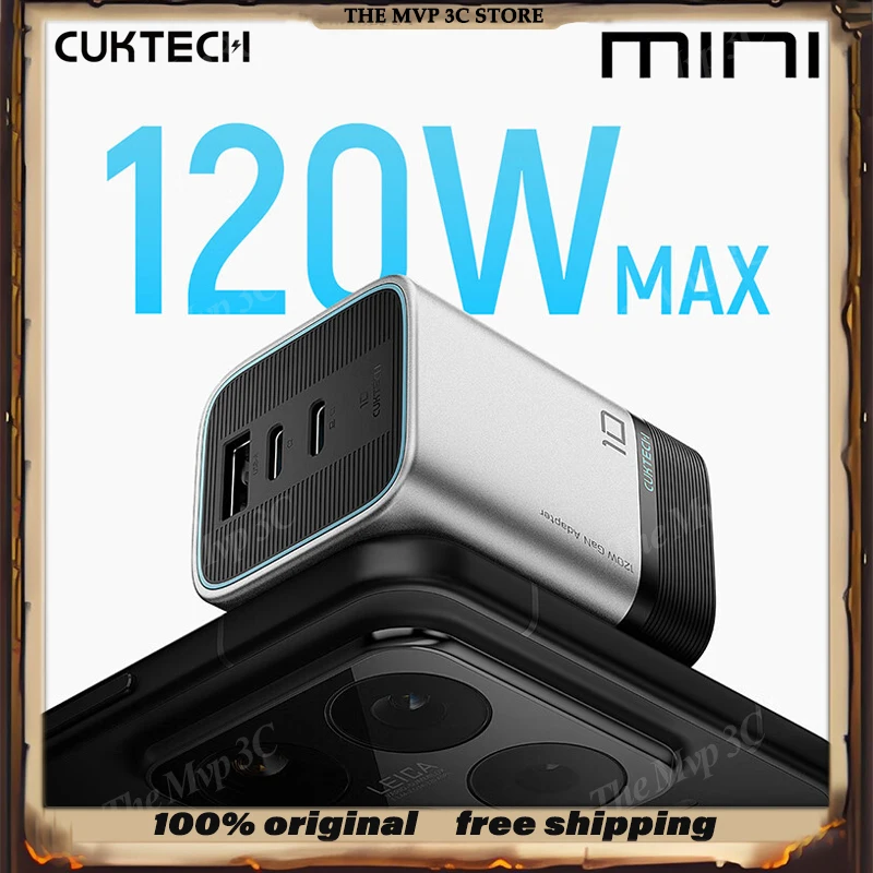 

CUKTECH 10 10 Super Energy Mini Зарядное устройство из нитрида галлия 120 Вт/100 Вт Зарядная головка Многопортовый набор для быстрой зарядки AD1203P Портативный ПК