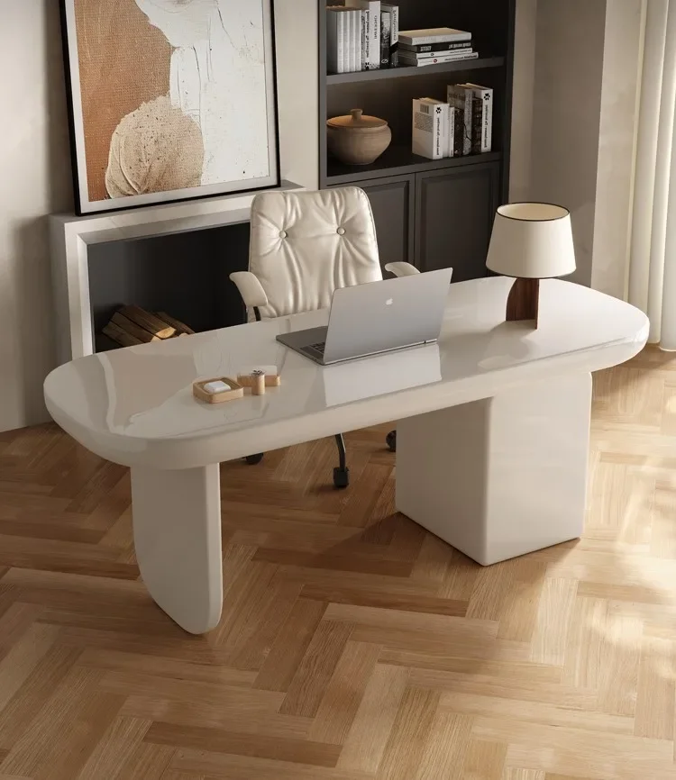 High-quality French cream desk, home office desk, writing desk, modern simple paint study, computer desk.