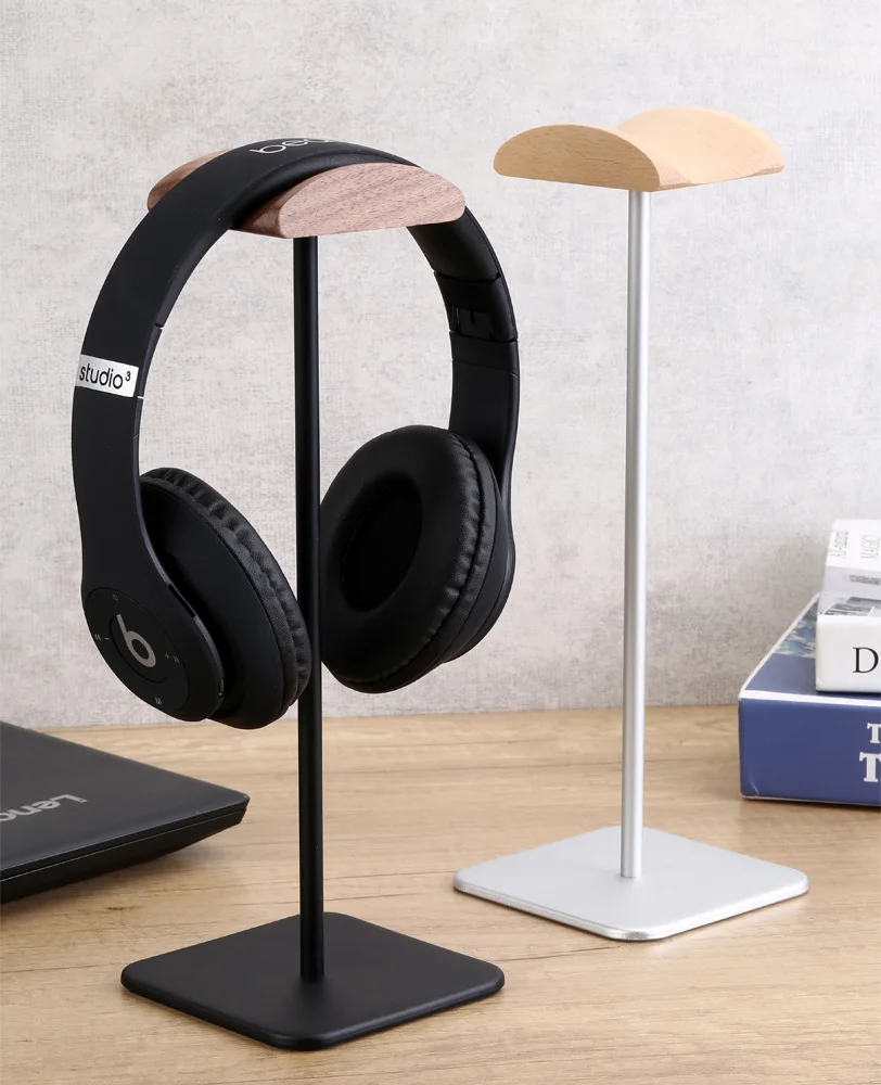 

HeMu Solid wood-mounted aluminum alloy headphone stand metal walnut earphone stand universal headphone stand display stand