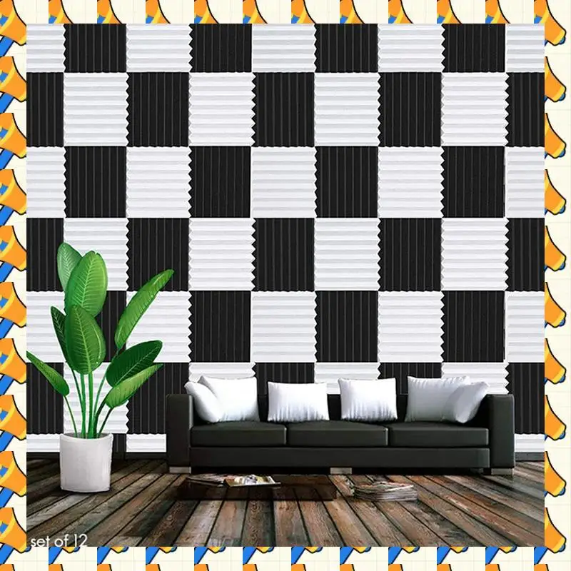 

ABYB 60 Pcs Acoustic Foam Board,Sound Insulation Sound Wedges Sound Insulation Pad,For Studio Ceiling Game Room,2.5X30x30cm