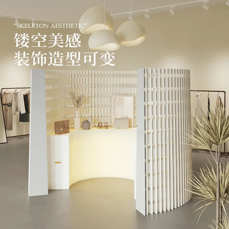 Office Screen High Partition Wall Folding Push-pull Mobile Light Hole Organ Wall Commercial Exhibition Partition