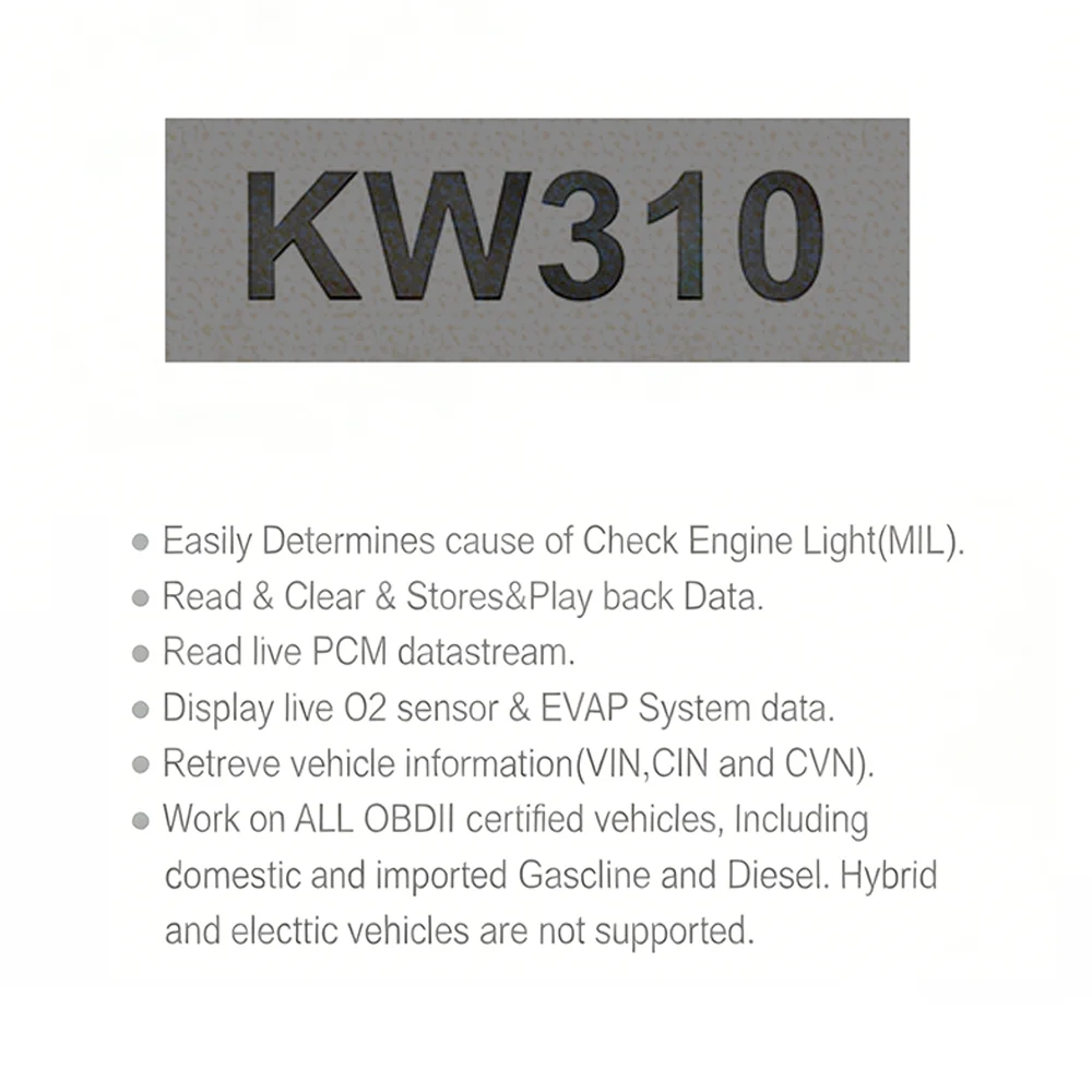 KONNWEI KW310 Automotive Fault Diagnostic Scanner ECU Erase Fault Code Reader OBD2 Scanner Diagnostic Tools OBDII EOBD Scan Tool