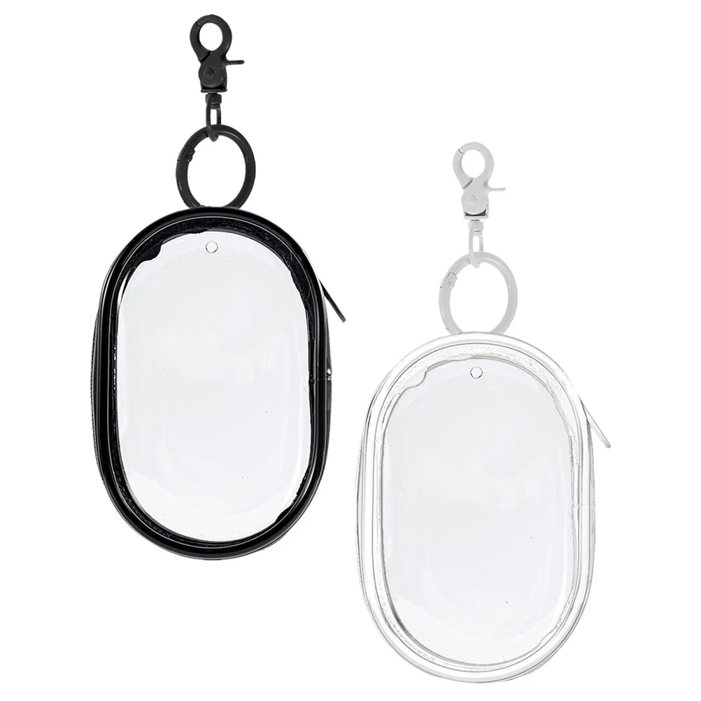 

2 Pcs Charging Head Storage Bag Clear Handbags Suitcases Wristband Camera USB Flash Disk Display Pvc Keychain Travel