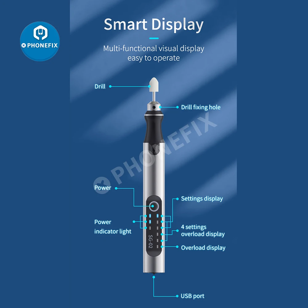 QIANLI SG-02 MaAnt D1 D2 Electric Grinding Pen Smart Charging Engraver Phone Motherboard IC Polishing Lattice Cutting Grinder