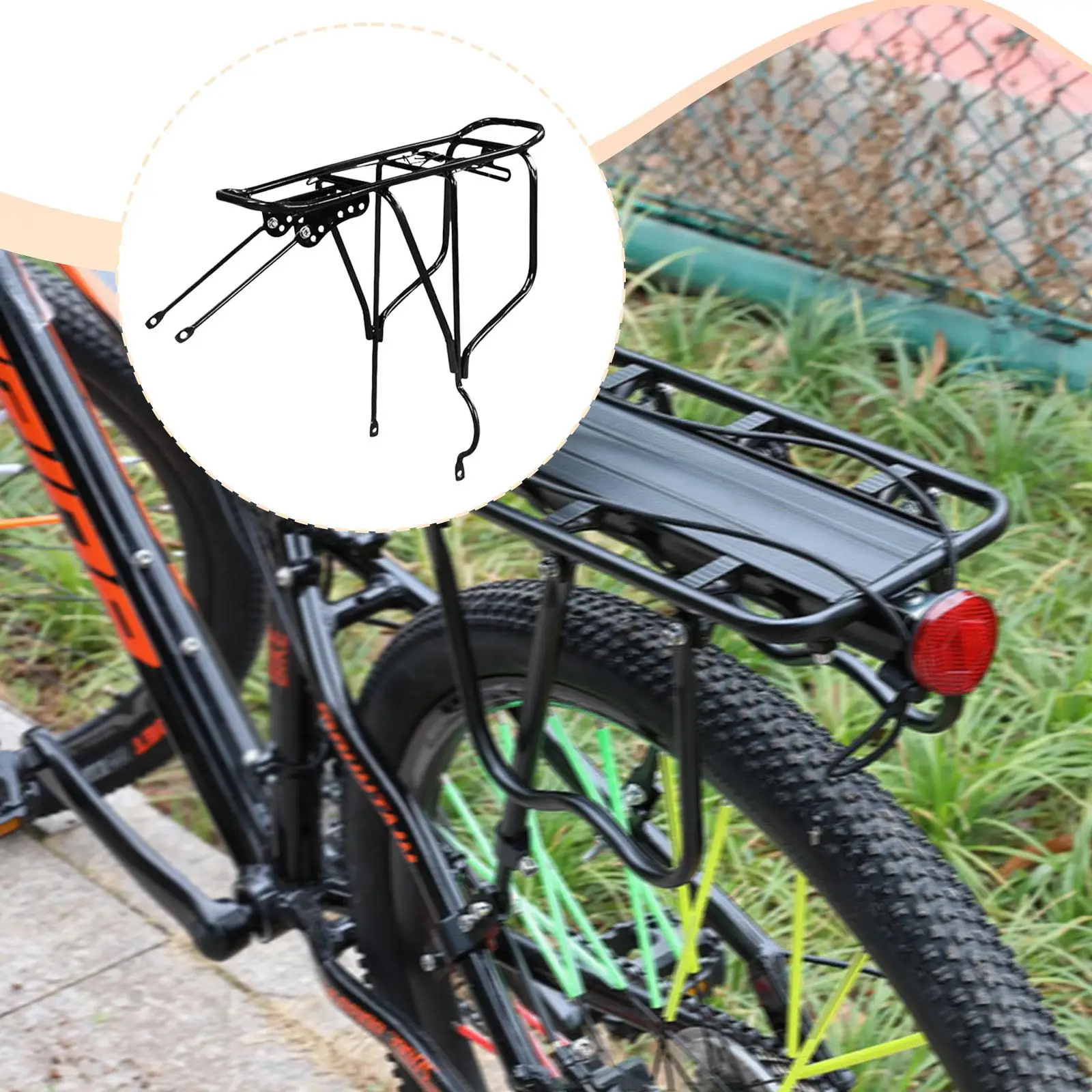 Bicycle Cargo Rack Iron Material Bike Rear Carrier Replacement for Outdoor Cycling and Transport