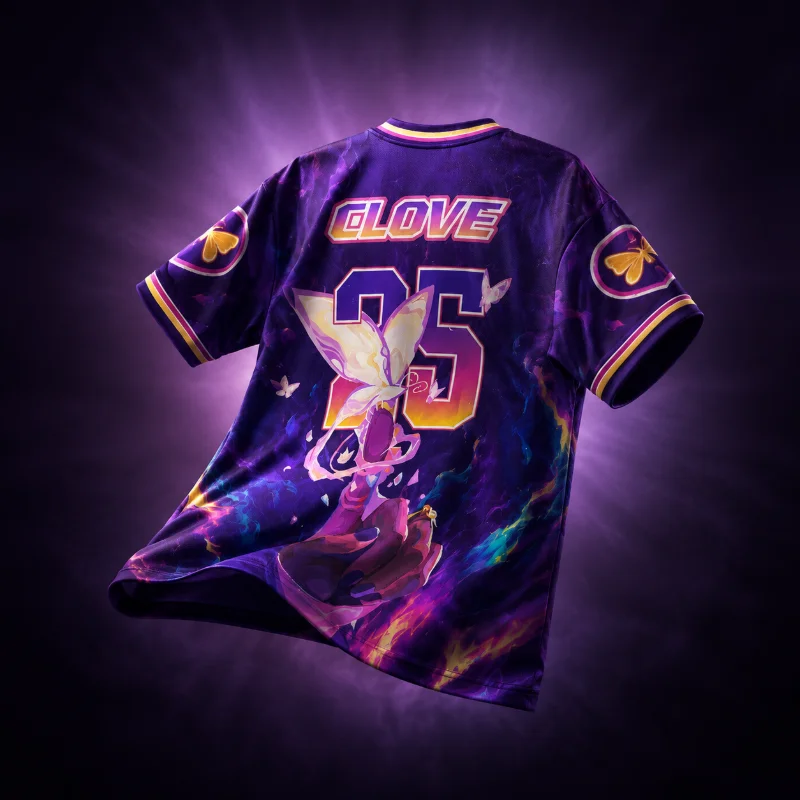 New 3D Game Agent Glove Purple Football Jersey Y2K Breathable Quick-drySport Tee for Game Cosplay E-Girl Street Outfit Men Women
