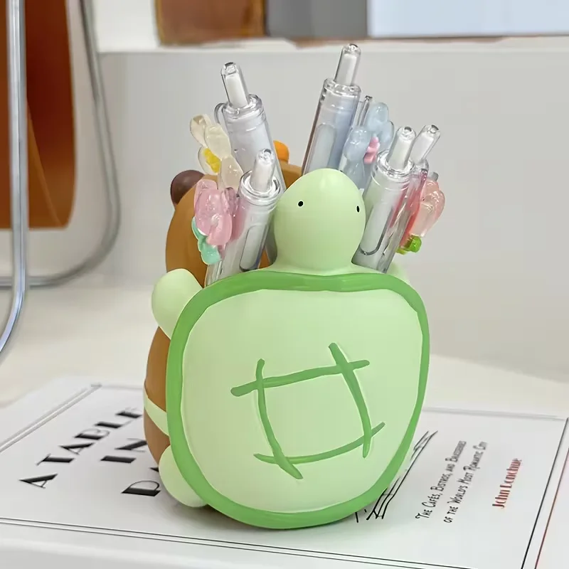 Cute Capybara Turtle Backpack Pen Holder Organizer Desk Decor Students Office Stationery Storage Box Birthday Gifts Decoration