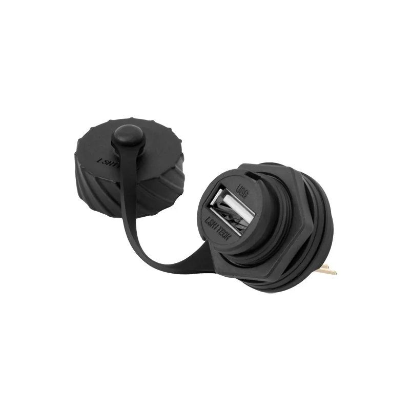 Lshitech M20.8mm USB2.0 Waterproof Female Socket Use for Industrial Automation/Outdoor Lighting/New Energy Equipment