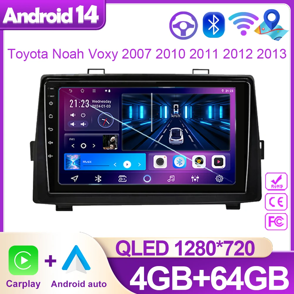 

For Toyota Noah Voxy 2007 2010 2011 2012 2013 Video Player Android Radio Navigation Multimedia Stereo Carplay GPS No 2din DVD BT