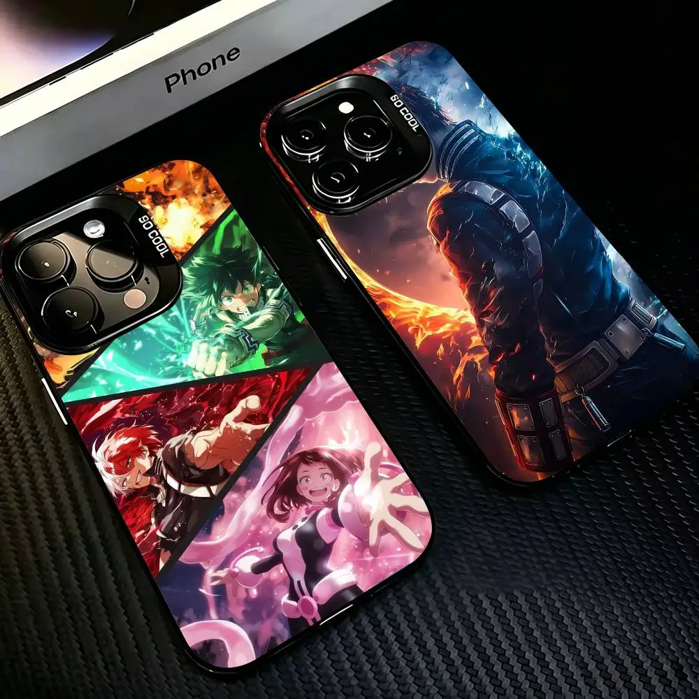 Funda para Teléfono eku Shouto Hero A-Academi para iPhone 17, 16, 15, 14, 13, 12, 11 Plus, Pro Max, XS, Cubierta Interior Plateada de Color
