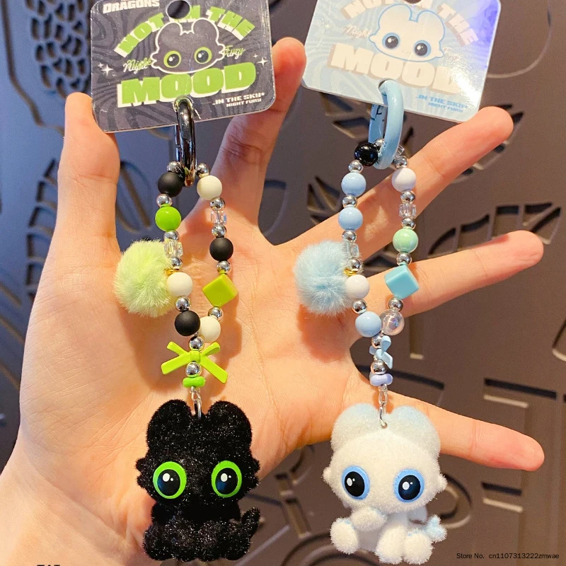 Original Genuine How To Train Your Dragon Plush Beaded Keychain Cute Toothless Doll Pendant Bag Hanging Ornament For Couples view 6
