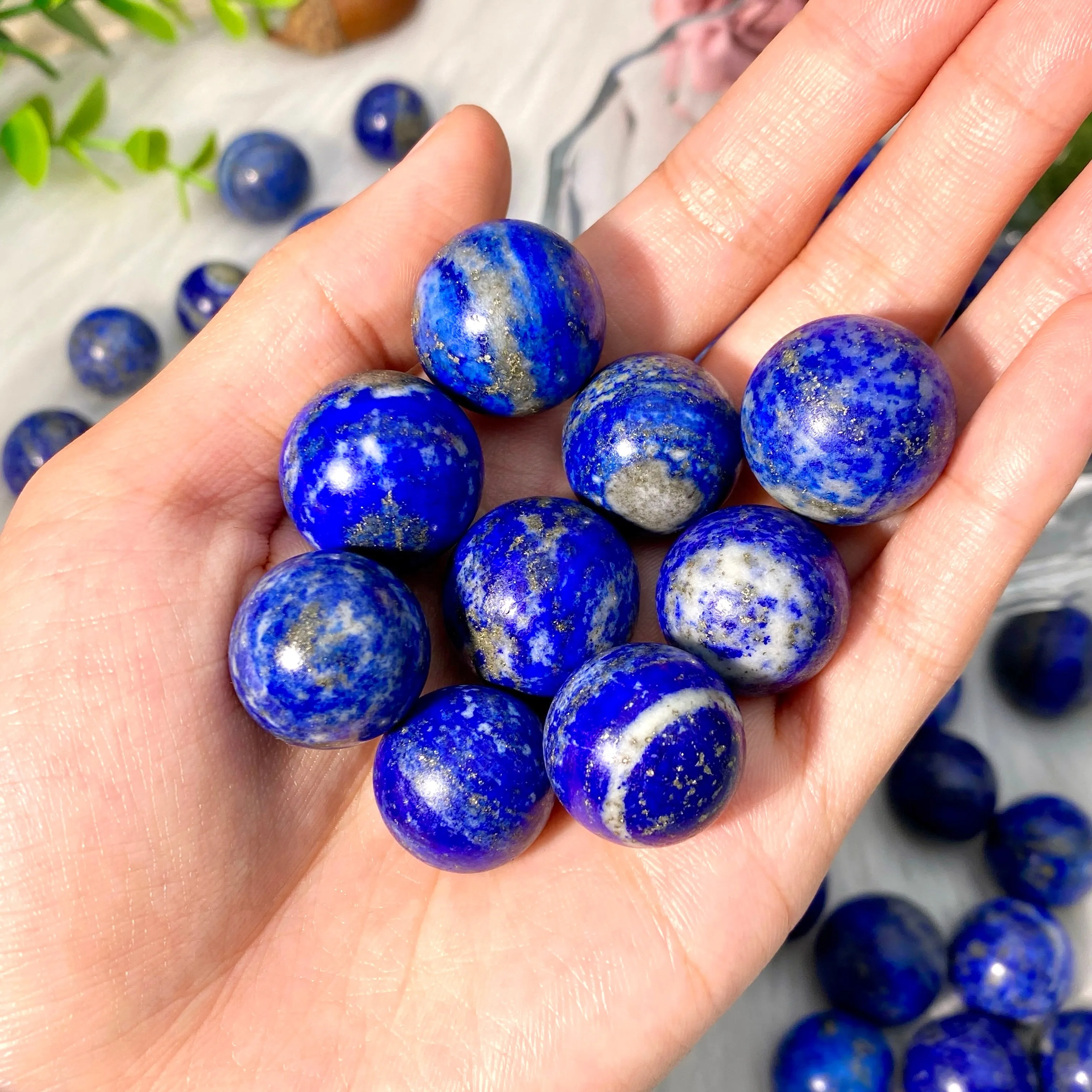 1PC Random High Quality Lapis Lazuli Natural Crystal Sphere, Birthday gift, Halloween Gift, Christmas Gift, Home Decoration.