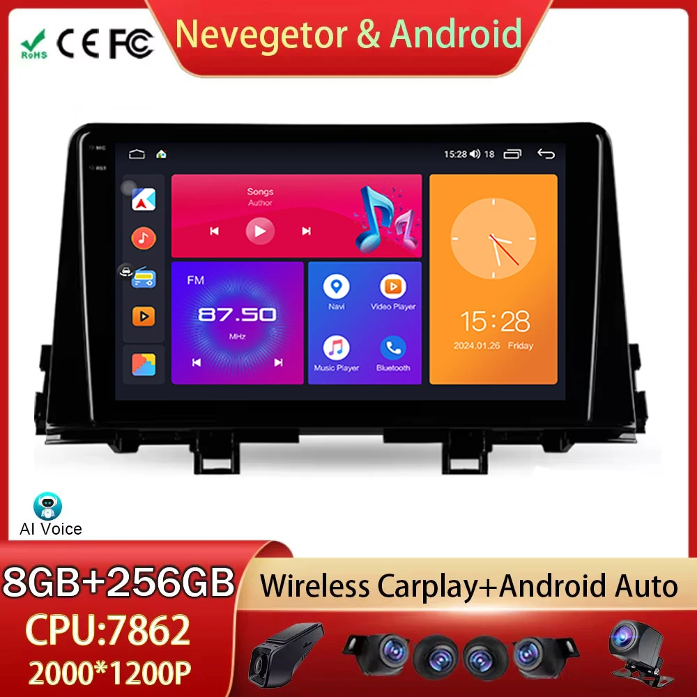 

For Kia Morning 3 picanto 2017 - 2020 Android Auto Car Radio Head Unit Multimedia Player GPS Navigation 4G WIFI BT No 2din DVD