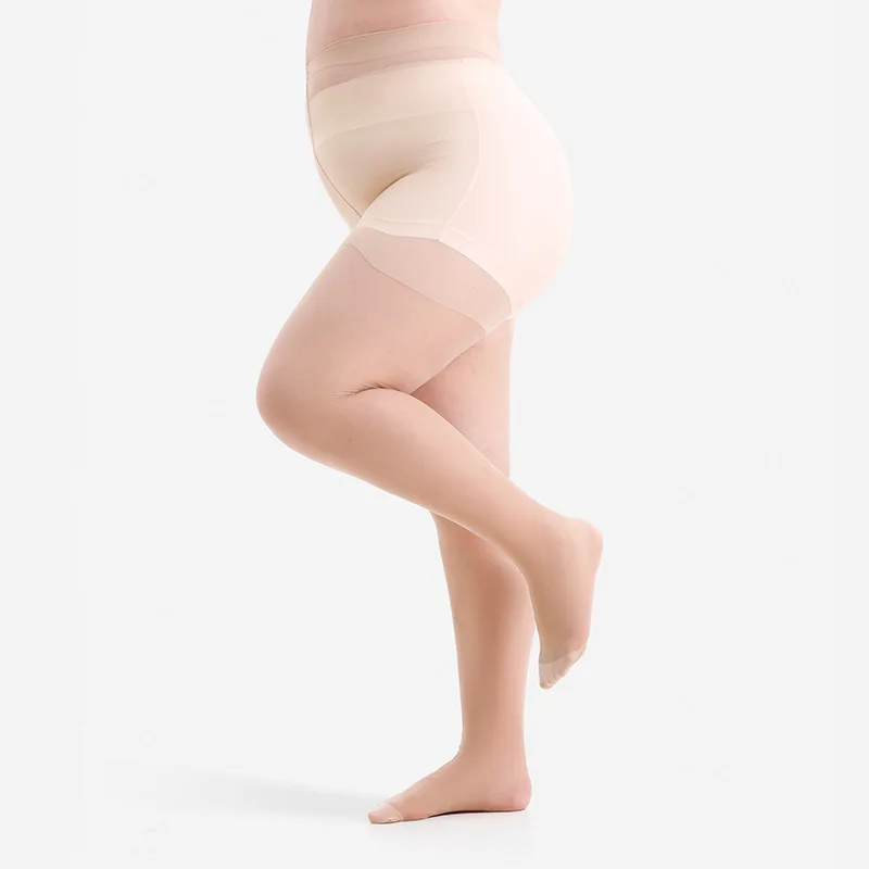Damen Übergröße 20 Denier Transparente Strumpfhose mit Hoher Taille, Nylon-Strumpfhose, Superelastisch XL-4XL, Große Größen für Kräftige Damen bis 150kg/330lbs – Detail 19