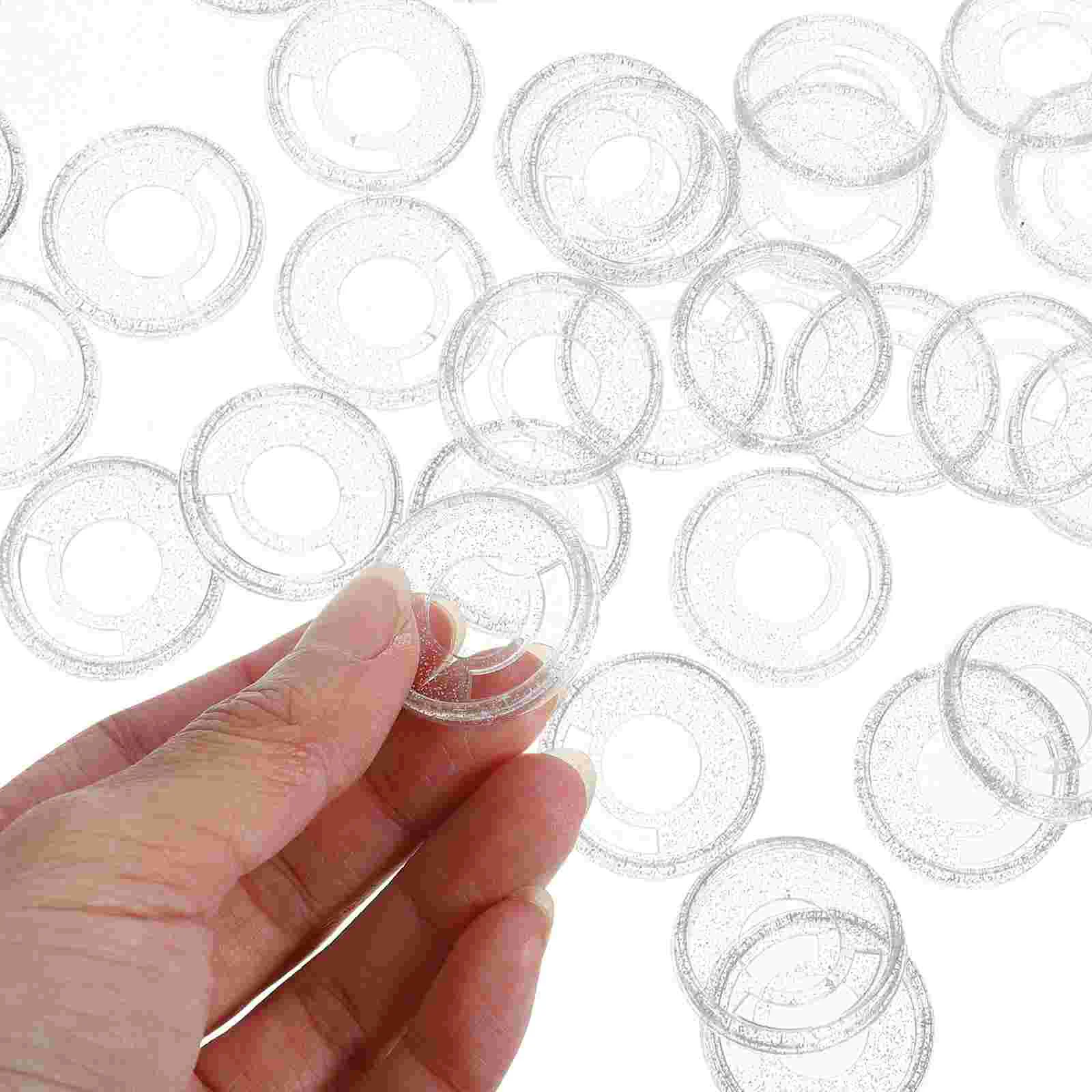 50 Pcs Plastic Loose Leaf Binder Discs Notebook Tiny DIY Buckles Planners Binding