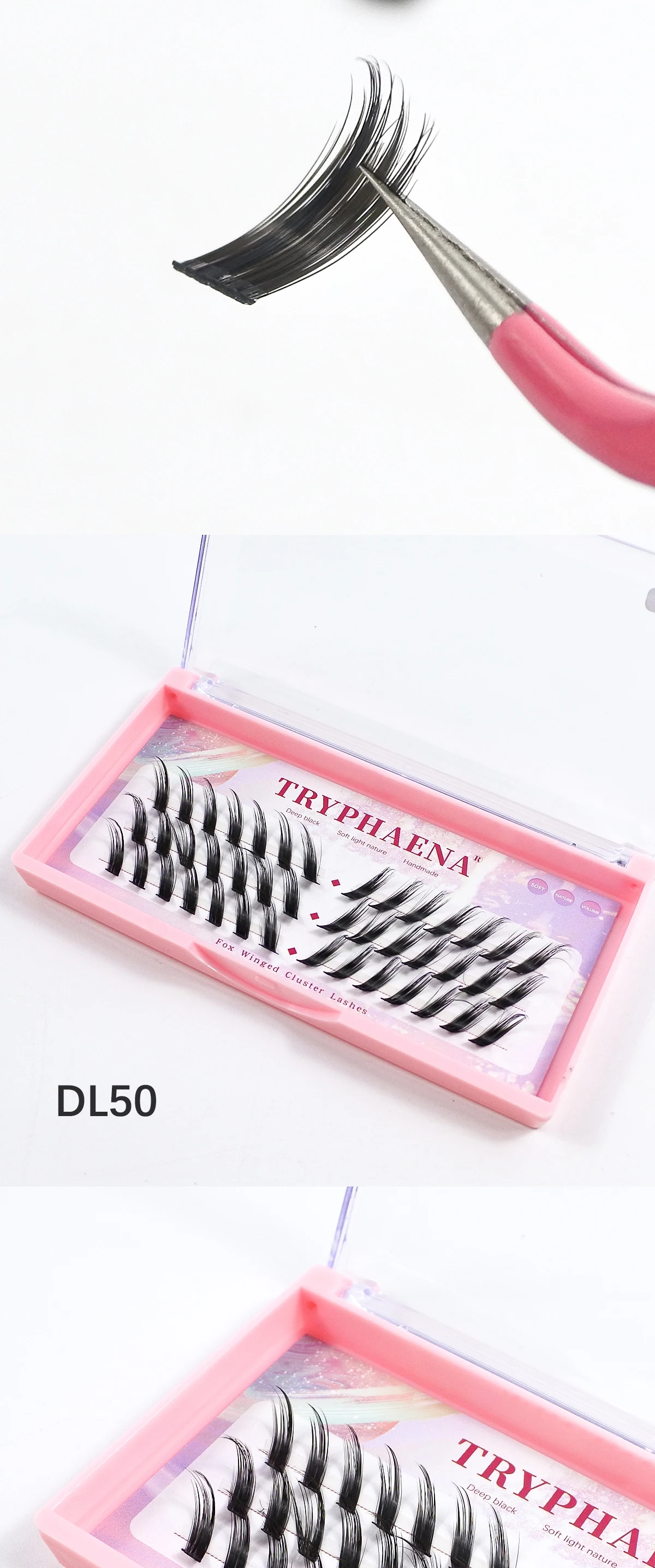 Fox Eye DIY Lash Clusters Korean Makeup Wholesale Winged Cat Eye DIY Cluster Lashes 2024 New Individual Eyelash