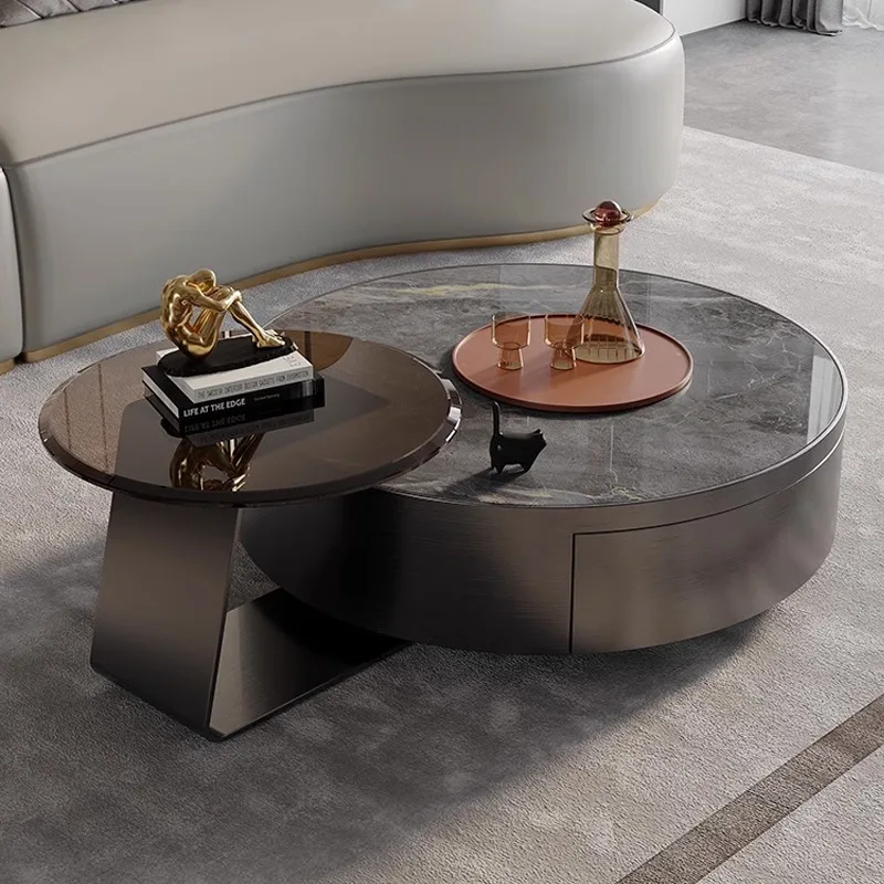 

Nordic Style Design Coffee Tables Business Gray Luxury Living Room Coffee Table Round Designer Mesa De Centro Furniture For Home