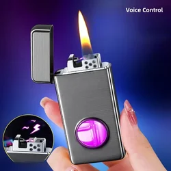 Intelligent Voice Control Four Arc Ignition Methods Kerosene Lighter Visual Color Light Transparent Window USB Electric Lighters