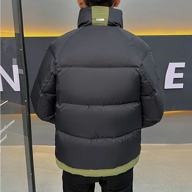 Junge und mittlere Alter kurze Mode neue Männer Daunenjacke Stehkragen modische Parkas Winter lässig verdicken warme Oberbekleidung