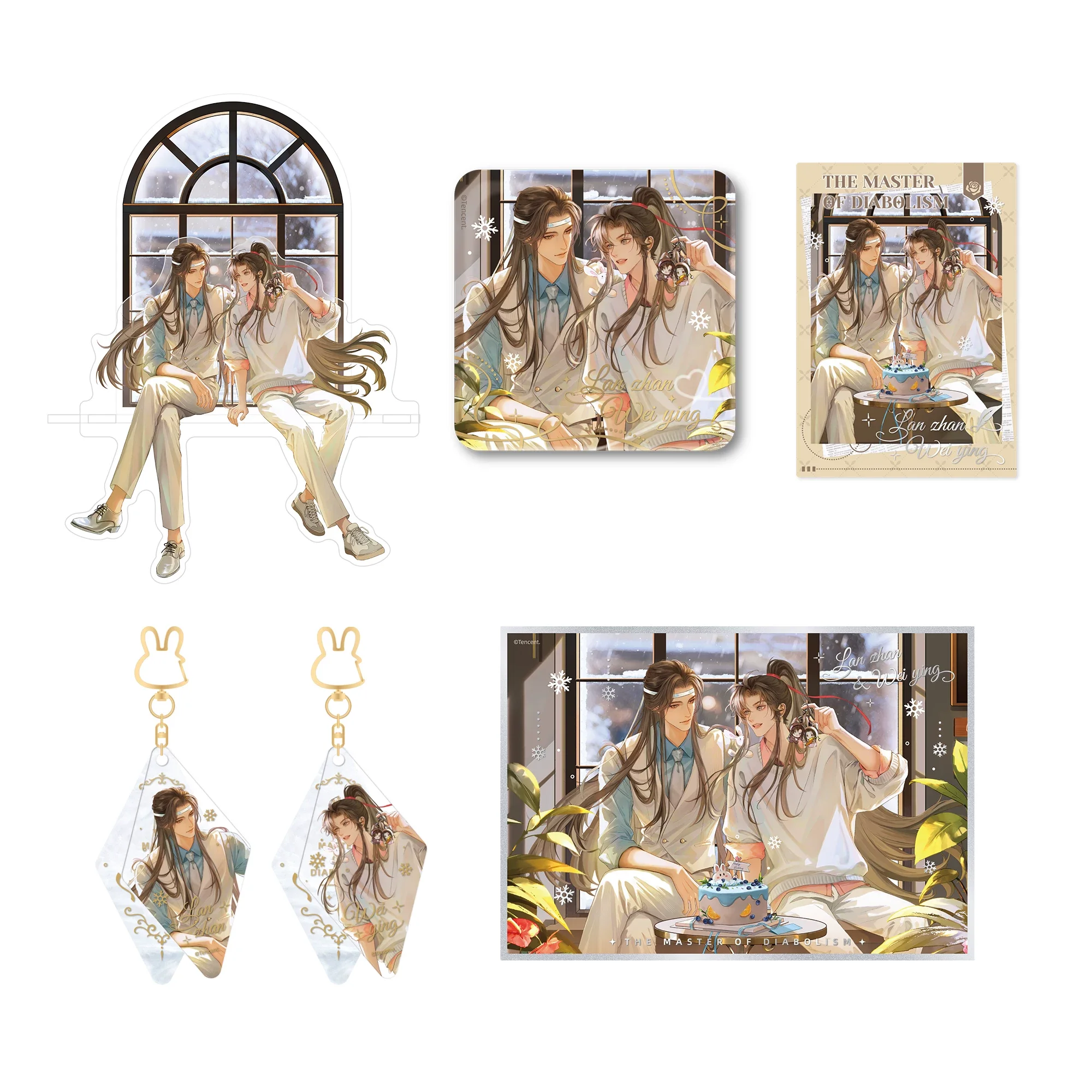 Sunsyea MDZS Mo Dao Zu Shi Official Merch QGQX Series Wei Wuxian Lan Wangji Acrylic Stand Board Badge Card Keychain