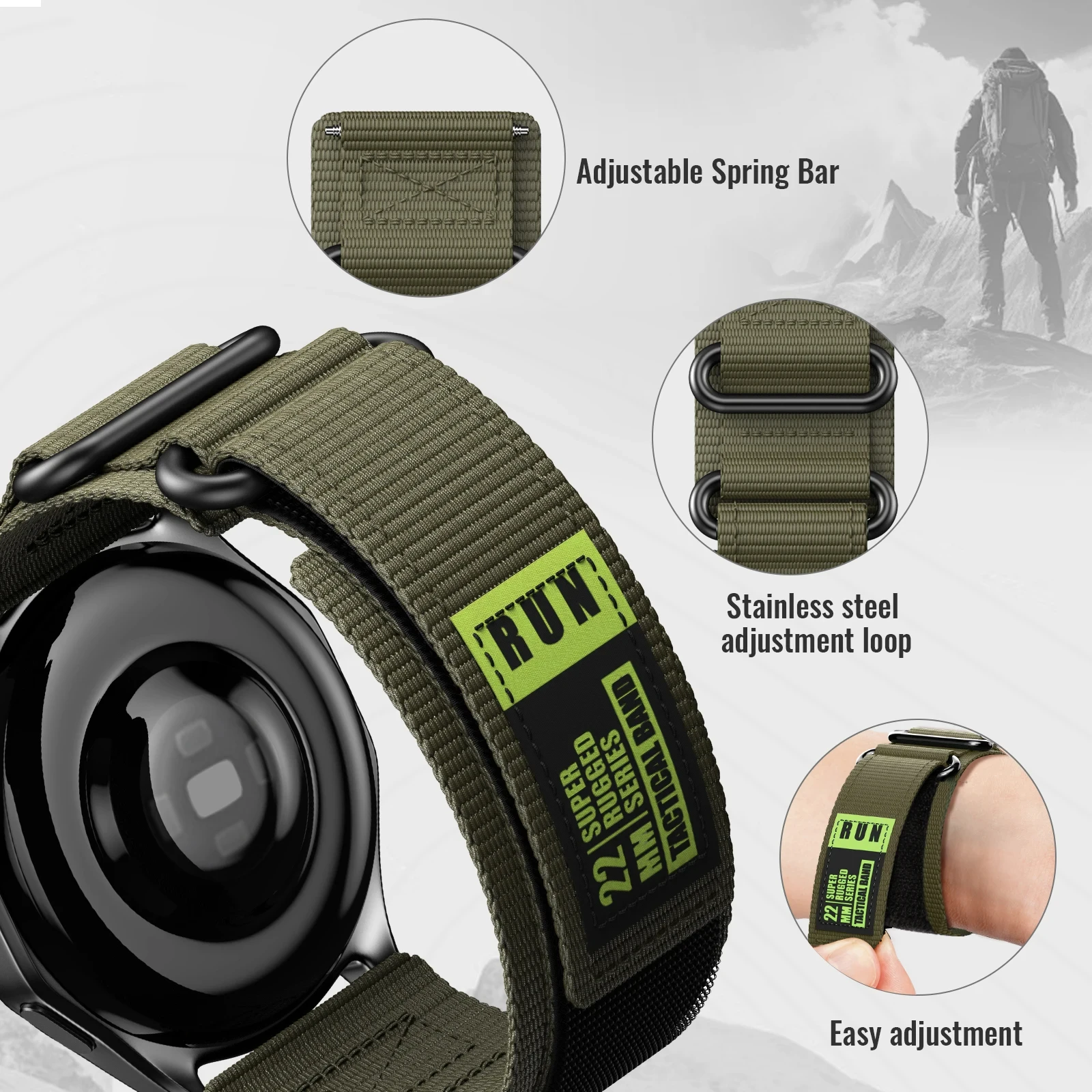 22 มม.สายนาฬิกาสําหรับ Garmin  - Velcro Strap Sandal บทวิจารณ์และราคา