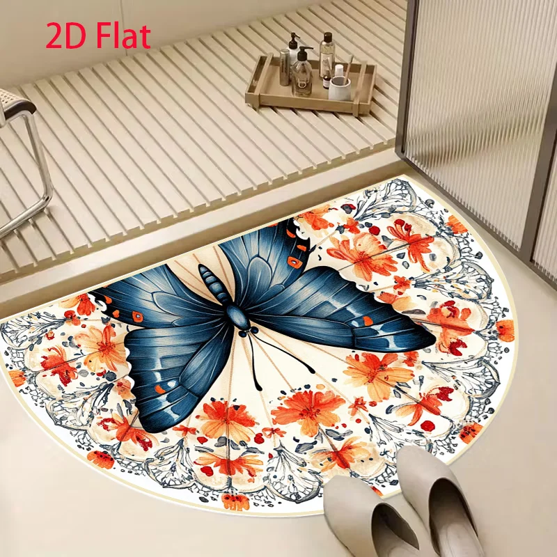 Natural Pebble Stone Wooden Board Welcome Script Non Slip Semicircle Doormat Minimalist Cottage Front Door Half Circle Mat