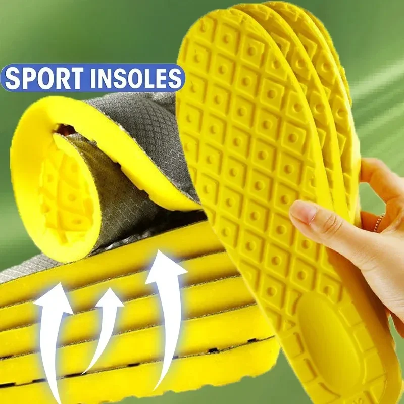 Super Soft Sports Insoles 4D Latex Memory Foam Men Running Insole Feet Shock Absorption Baskets Feet Care Fashion Insoles