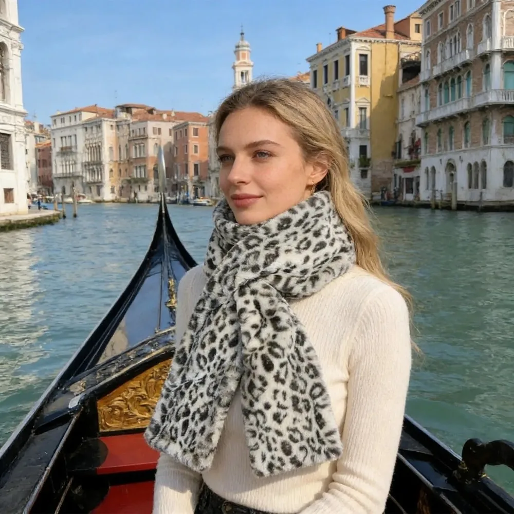 وشاح ناعم مع جيب بسحاب مخفي، مقاوم للرياح لتخزين الهاتف، وشاح طويل دافئ، سميك للحماية من البرد، وشاح من الفرو الصناعي