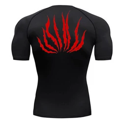 Graphic Print Athletic Quick Dry Tshirts for Men Gym Workout Training Running Compression Shirt Undershirts Baselayers Tees Tops