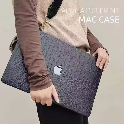 Imagen 2 del producto Funda protectora de cuero PU para portátil Macbook Air 13, funda M1 M2, cubierta inferior dura Air 15 2025 M4 MacBook Pro 14 M4 Max 16,2