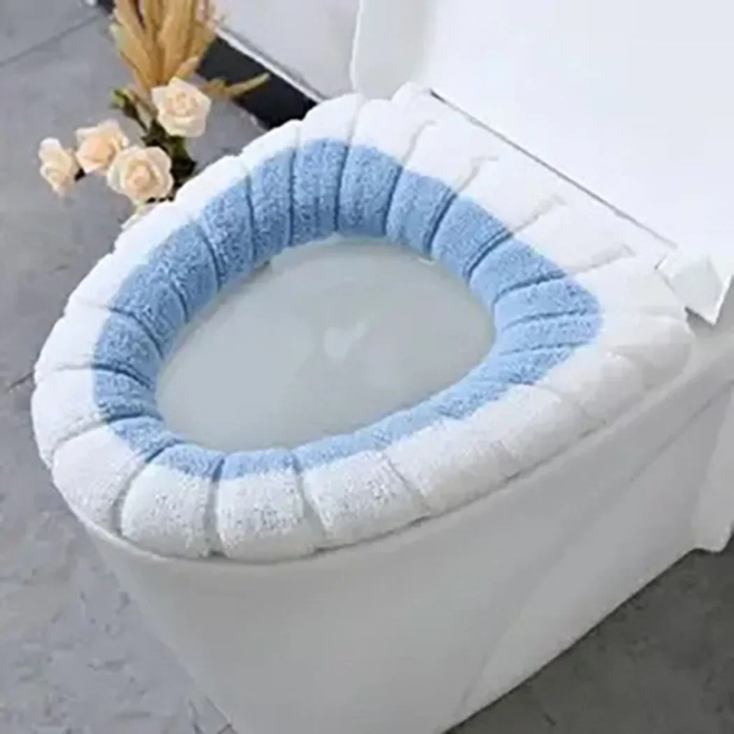 Winter Warm Toilet Seat Cover Mat Bathroom Toilet Pad Cushion O-shaped & U-shaped Thicker Soft Washable Closestool Accessories