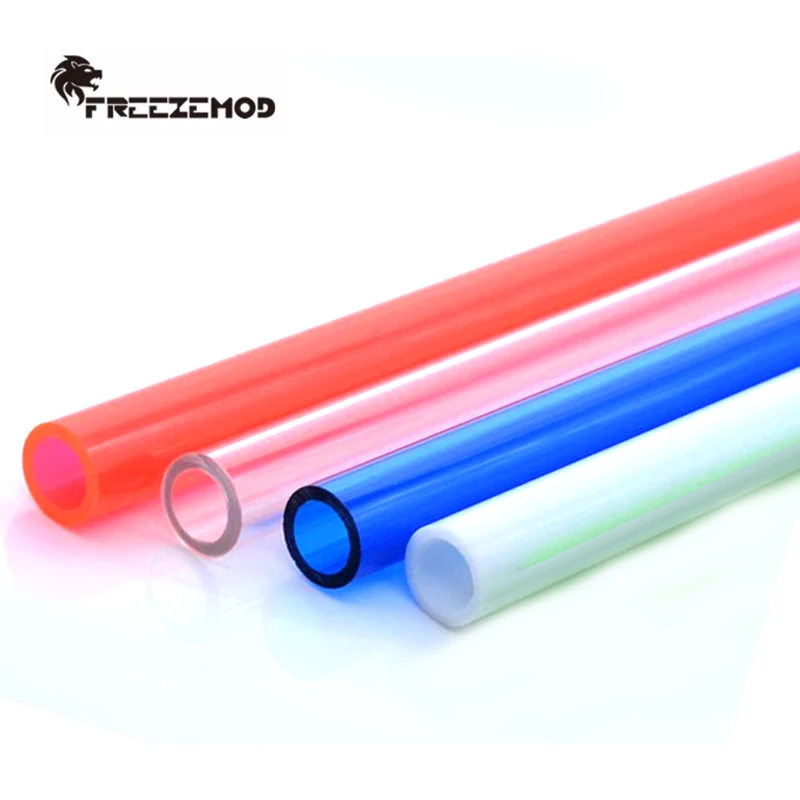 

Computer PETG Hard Tube Outer Diameter OD14mm ID10mm Watercooling 500mm Tubing, Red/White/Transparent/Blue,2Pcs/Pack