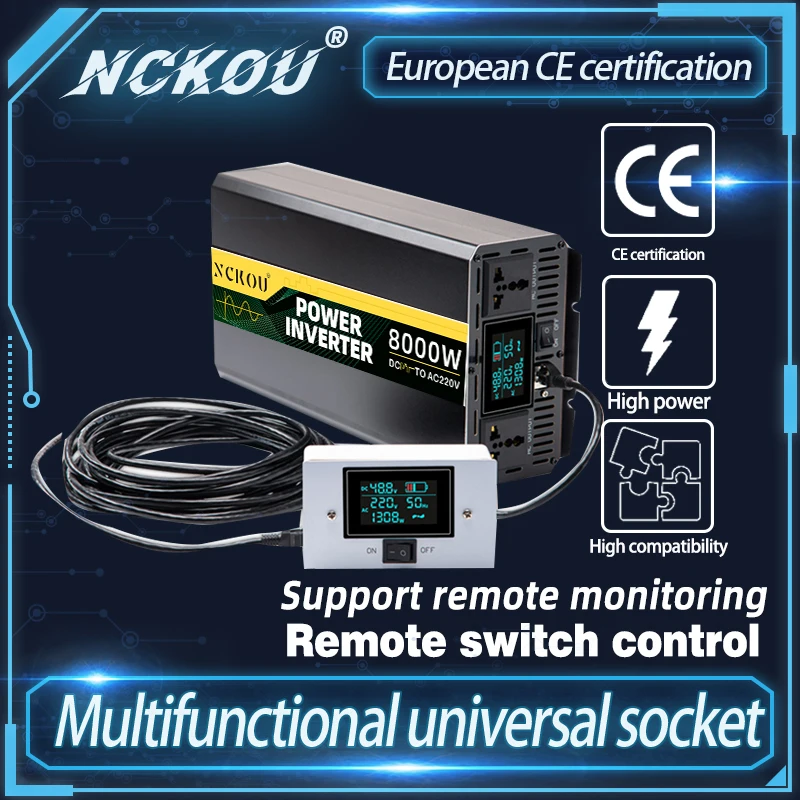 inversor de onda senoidal pura com controle remoto 12v 24v 48v 60v 110v 220v 230v onda senoidal pura 4000w8000w atualizacao 01