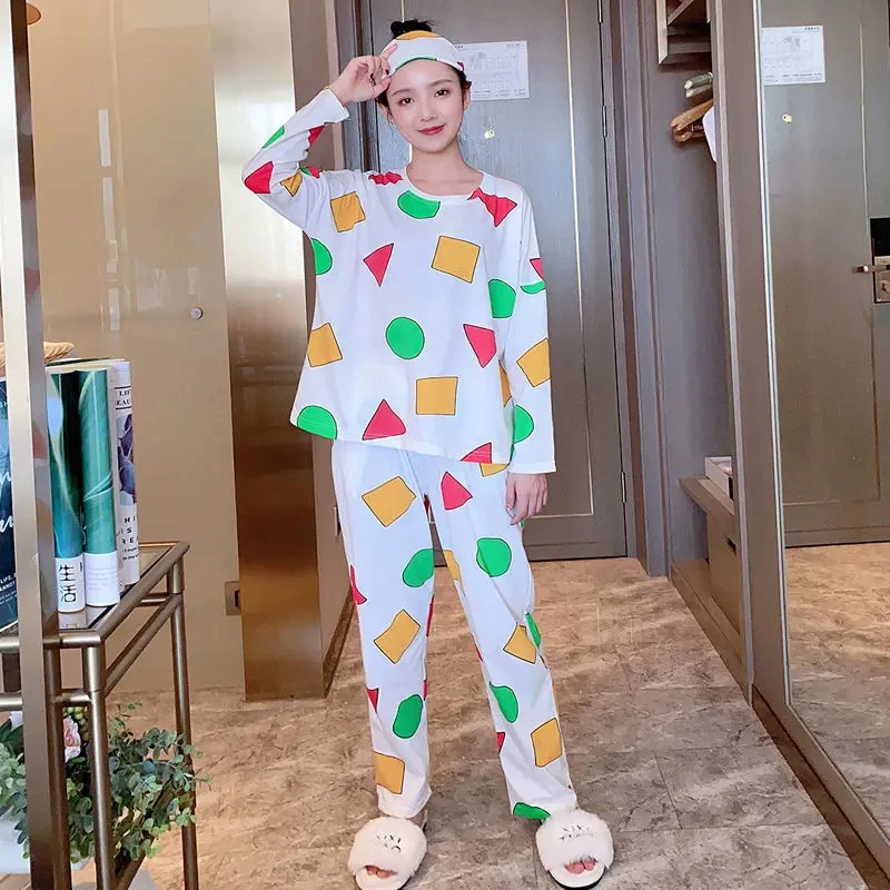 بيجامة سين تشان أوم بيجامة شينشان كوتون أوم مانشي لانجيس بنطلونات تجميع بيجامات يابانية صب الأزواج أوم et