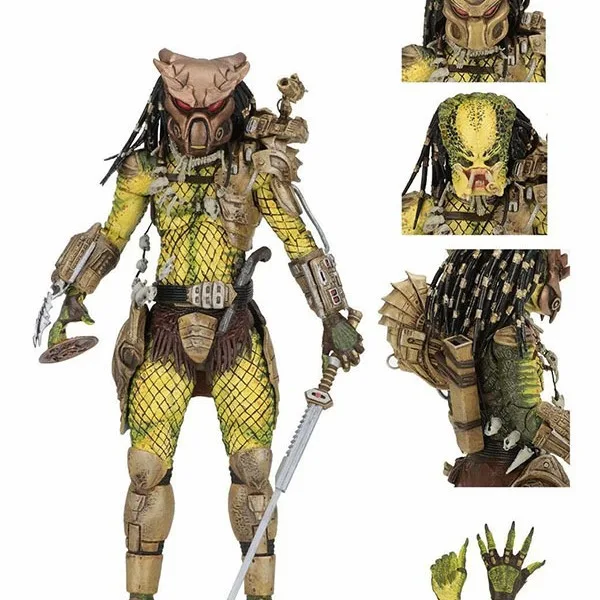 Figurki Predator Prey, Elder Predator Golden Angel Jungle Hunter 2.0 Deluxe Edition, model z okazji 30-lecia, zabawki, ozdoby