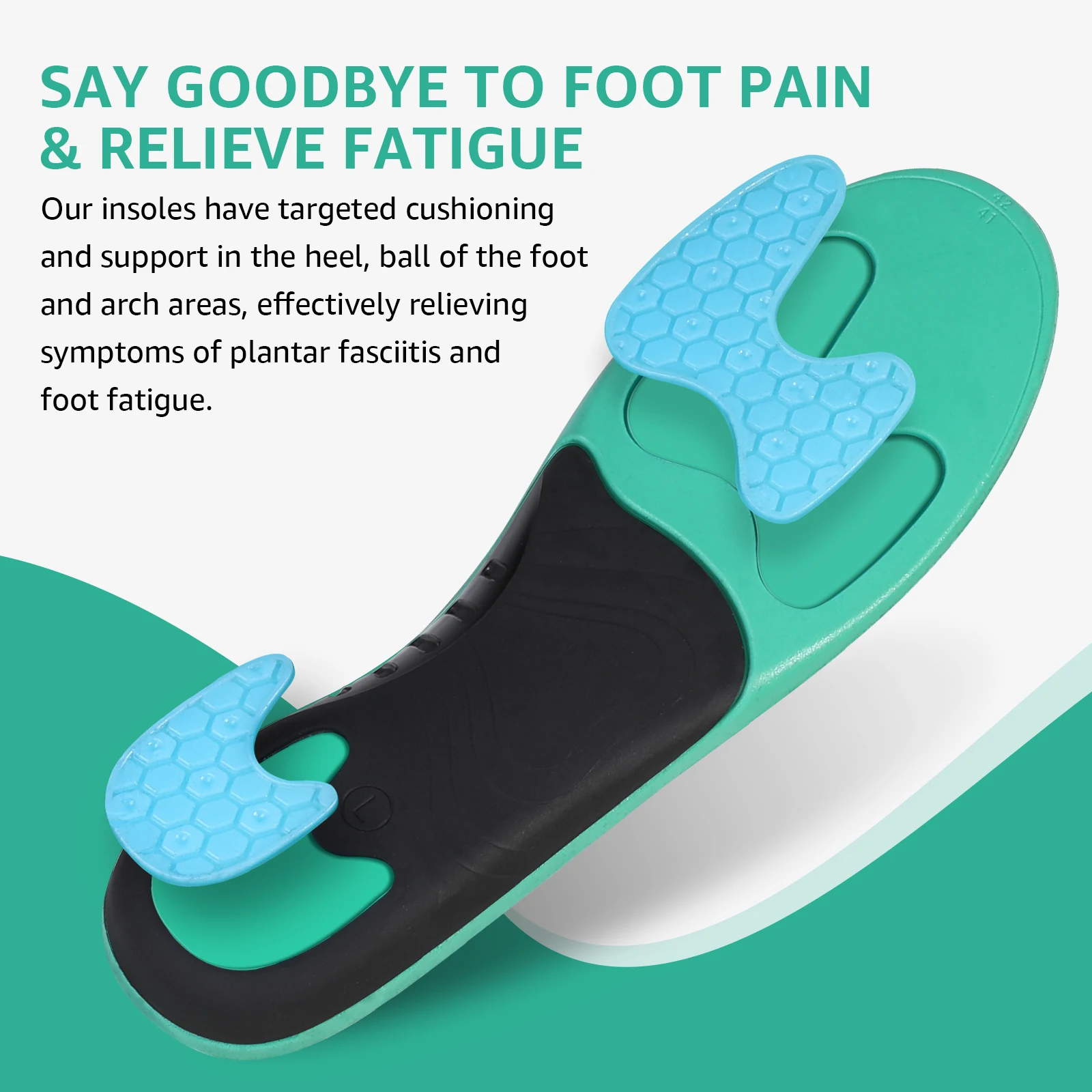 3ANGNI Arch Support Orthopedic Insoles Plantar Fasciitis Relief Orthotic Insole for Flat Feet Heel Pain Sneakers Shoe Inserts