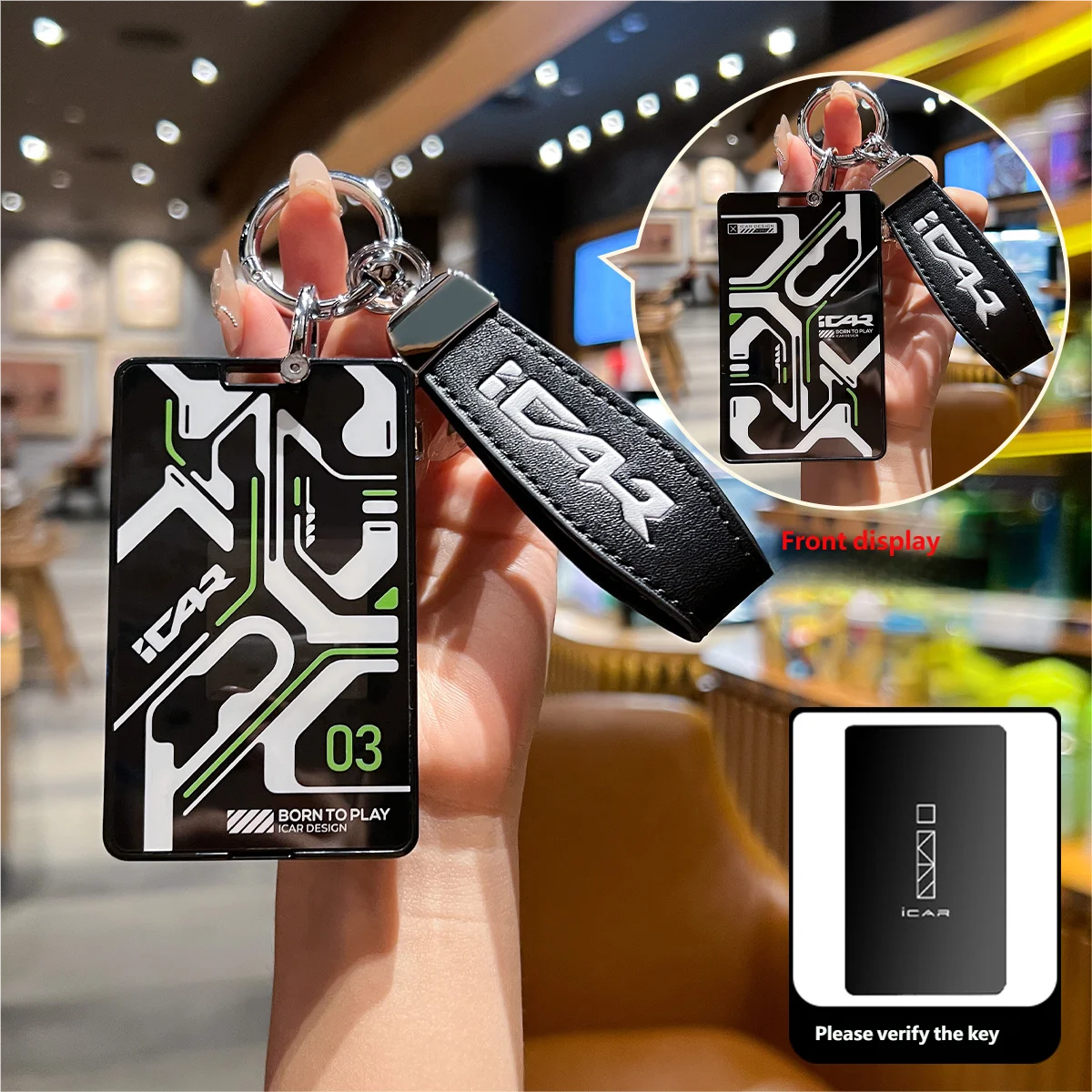 

For Chery ICar 03 ICAR03 AIQAR EQ7 EQ5 EQ3 JAECOO J6 Interior AccessoriesCar Remote Fob Control ABS Key Case Cover Holder Chain