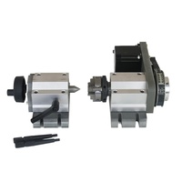 CNC Rotary Axis A 4th Axis 50mm 65mm Chuck 3 Jaws Center Height 51mm CNC Tailstock NEMA23 Stepper Motor CNC Wood Router Tools