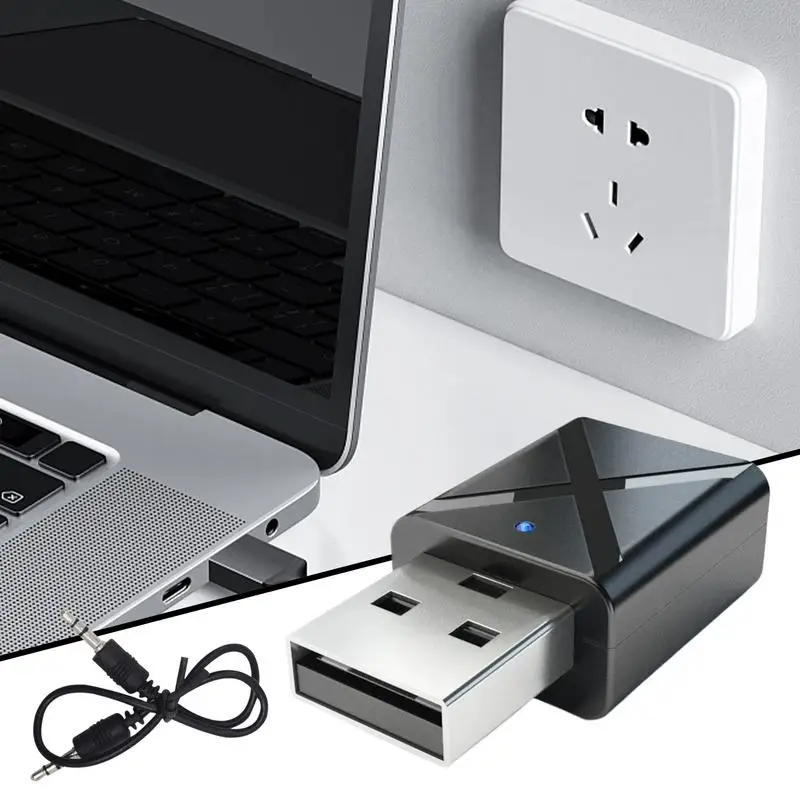 Беспроводной адаптер Настольный беспроводной адаптер 5.0 USB-передатчик 2-в-1 Компьютерный ТВ-приемник Plug-and-Play для удаленной работы