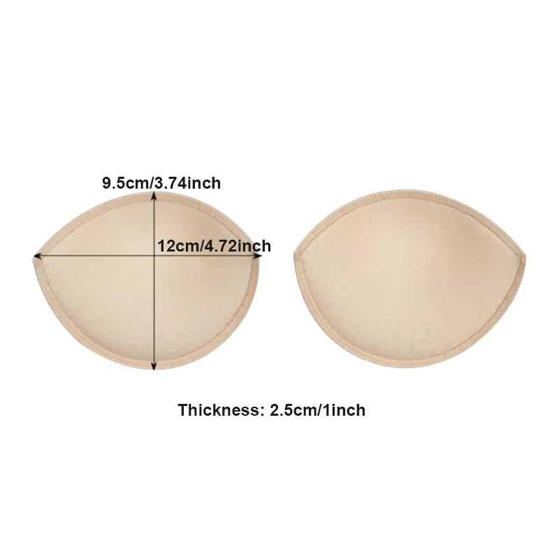 Thick Push Up Bra Insert Pads, Removable Edge Sewn, Suitable for Sports Bra, Dress, Swimsuit, Best for A, B Cup, 3 Pairs