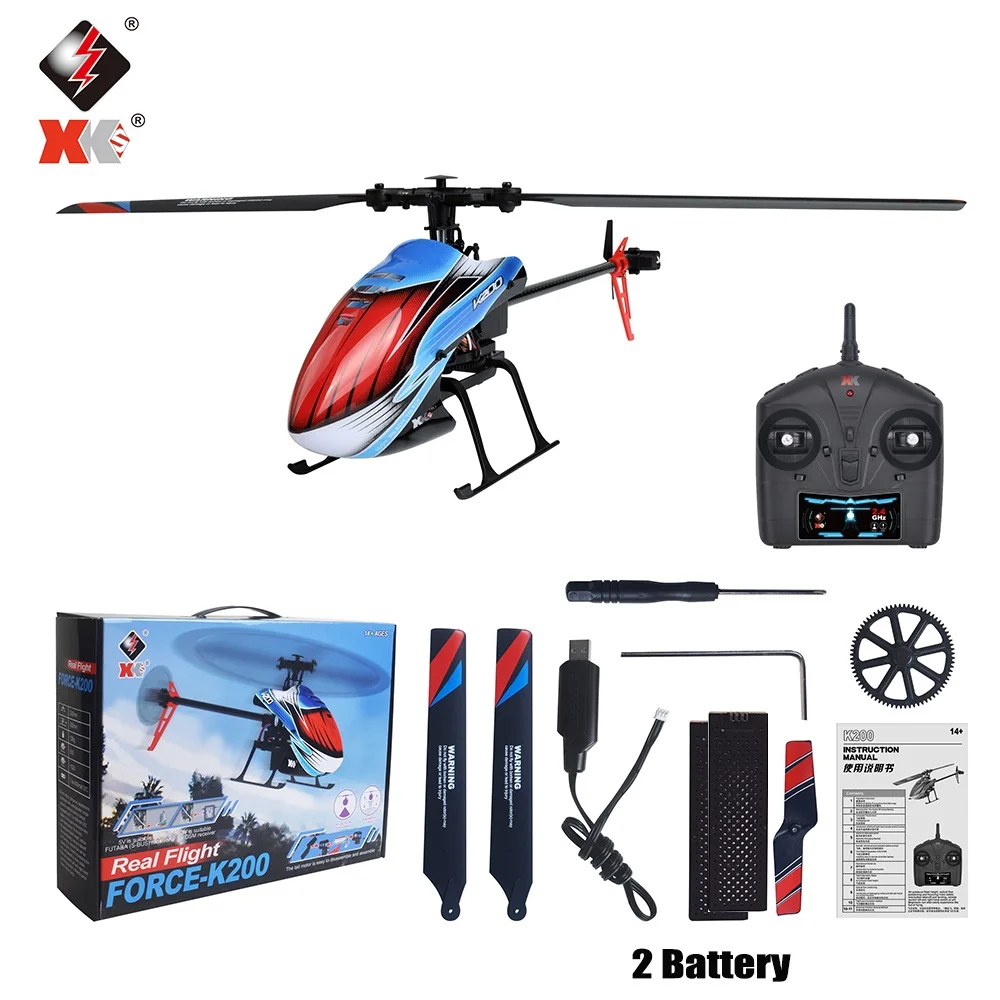 WLtoys XK K200 RC Helicopter 4CH 2.4G Remote Control Plane Optical Flow Positioning Air Pressure Fixed Height Airplane Toys